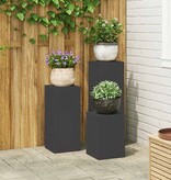 VidaXL Plantenstandaard 3 pcs Zwart Staal