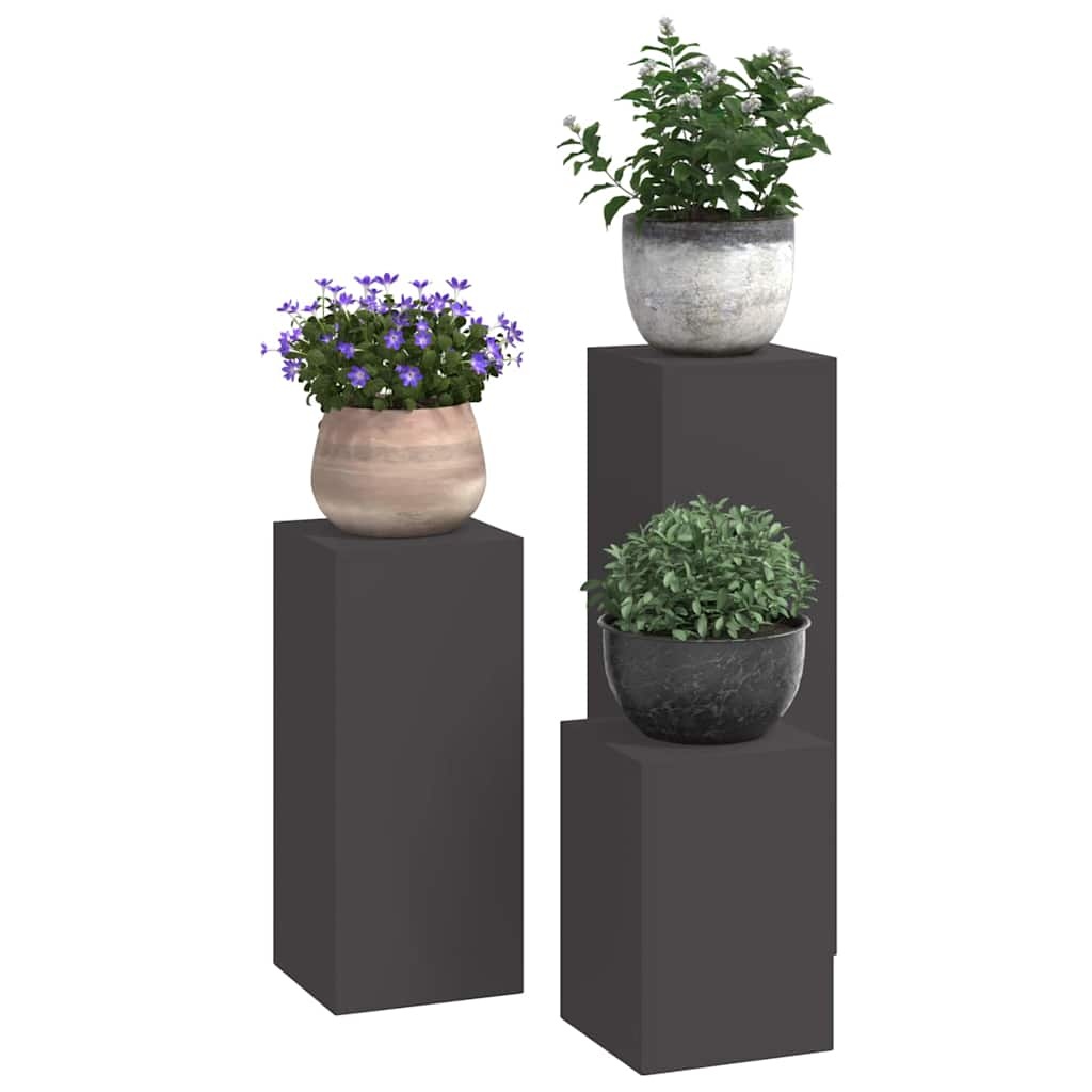 VidaXL Plantenstandaard 3 pcs Zwart Staal