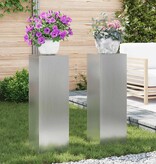 VidaXL Plantenstandaard 2 pcs Zilver 24 x 24 x 75 cm