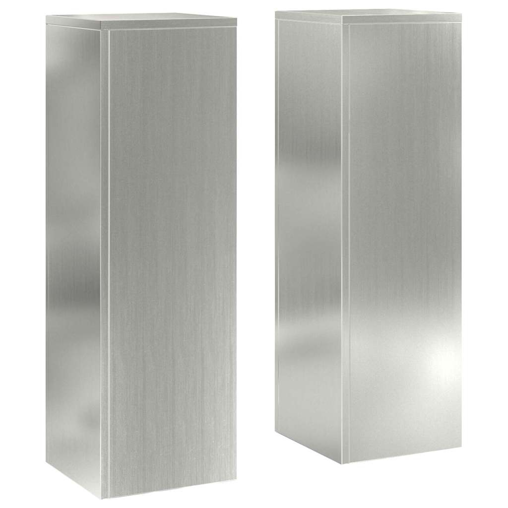 VidaXL Plantenstandaard 2 pcs Zilver 24 x 24 x 75 cm