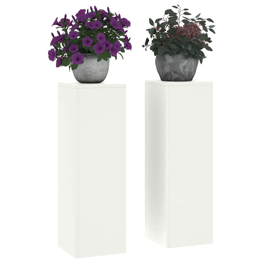 VidaXL Plantenstandaard 2 pcs Wit 24 x 24 x 75 cm Staal