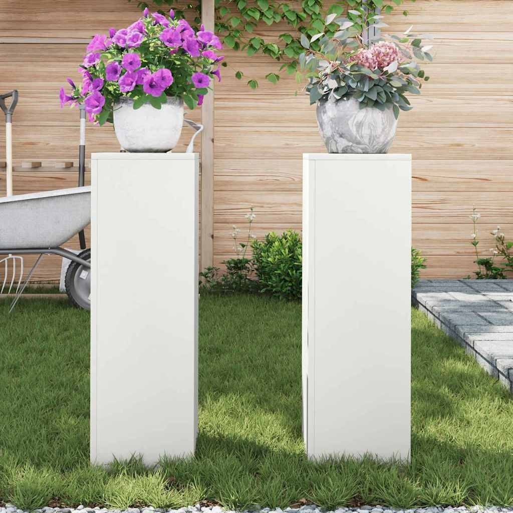 VidaXL Plantenstandaard 2 pcs Wit 24 x 24 x 75 cm Staal