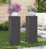 VidaXL Plantenstandaard 2 pcs Zwart 24 x 24 x 75 cm Staal