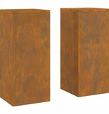 VidaXL Plantenstandaard 2 pcs Roestig 24 x 24 x 55 cm Cortenstaal