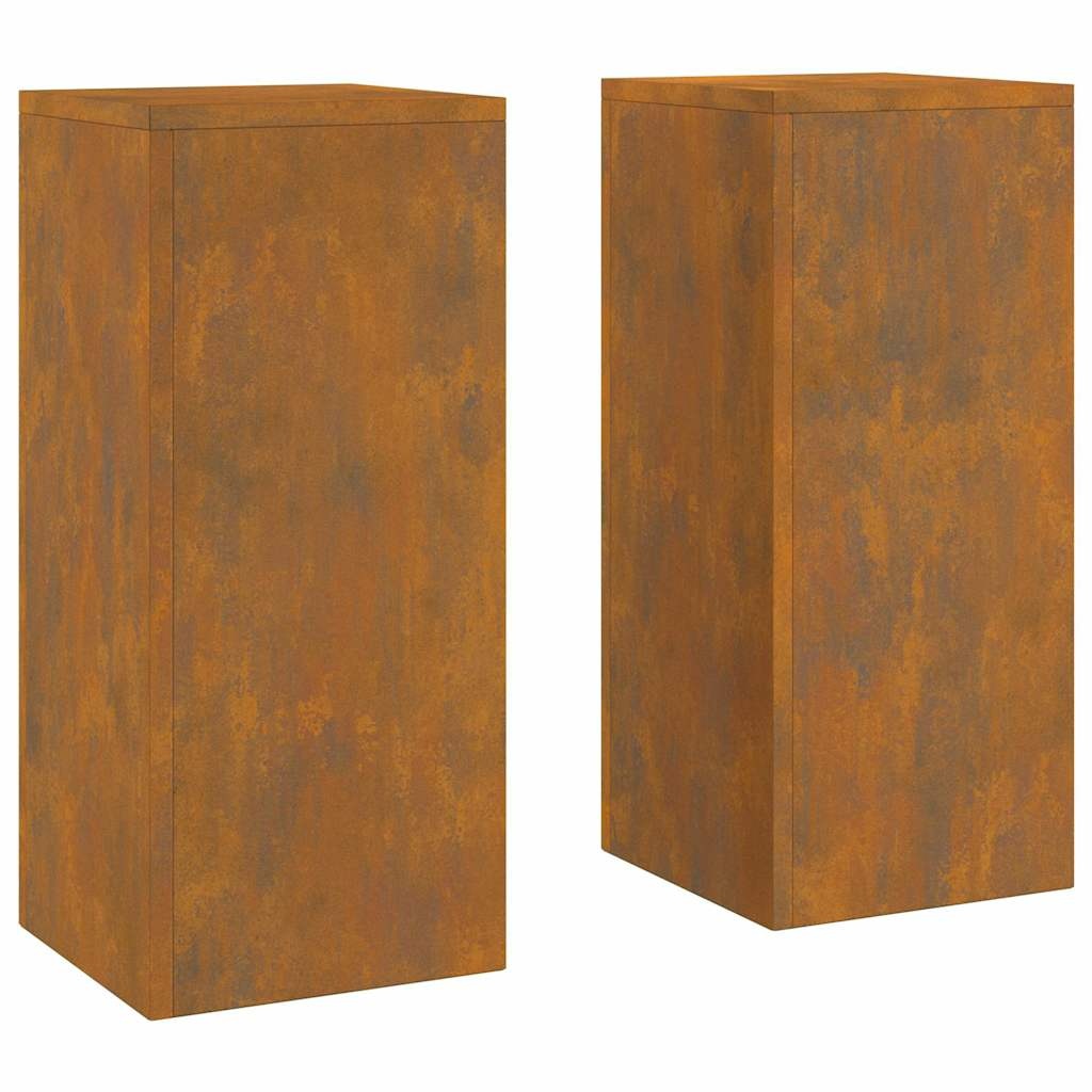 VidaXL Plantenstandaard 2 pcs Roestig 24 x 24 x 55 cm Cortenstaal