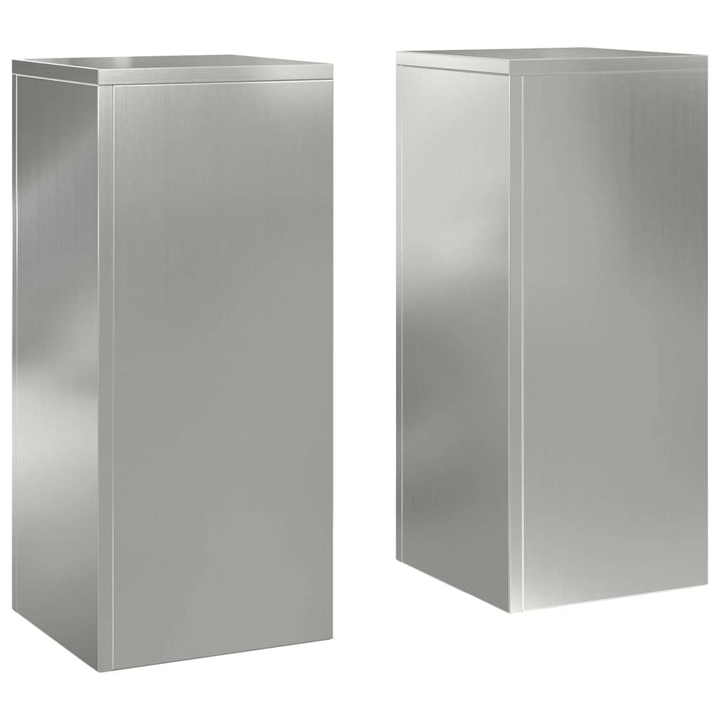 VidaXL Plantenstandaard 2 pcs Zilver 24 x 24 x 55 cm