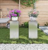 VidaXL Plantenstandaard 2 pcs Zilver 24 x 24 x 55 cm