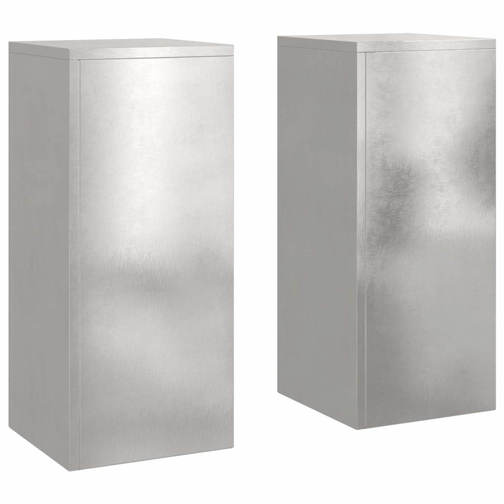 VidaXL Plantenstandaard 2 pcs Zilver 24 x 24 x 55 cm Roestvrij staal