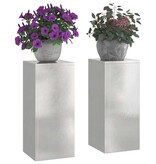 VidaXL Plantenstandaard 2 pcs Zilver 24 x 24 x 55 cm Roestvrij staal