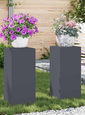 VidaXL Plantenstandaard 2 pcs Antraciet 24 x 24 x 55 cm Staal