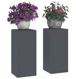 VidaXL Plantenstandaard 2 pcs Antraciet 24 x 24 x 55 cm Staal