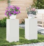 VidaXL Plantenstandaard 2 pcs Wit 24 x 24 x 55 cm Staal
