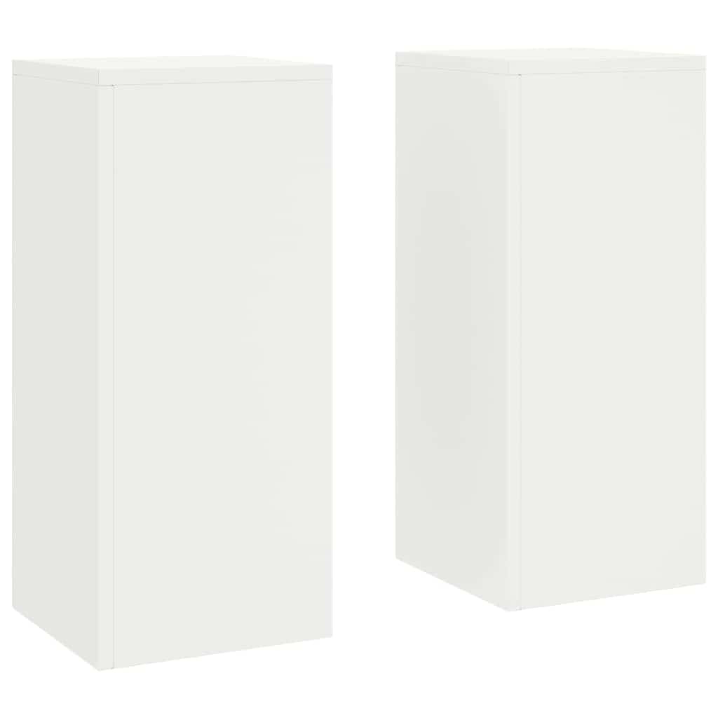 VidaXL Plantenstandaard 2 pcs Wit 24 x 24 x 55 cm Staal