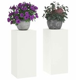 VidaXL Plantenstandaard 2 pcs Wit 24 x 24 x 55 cm Staal