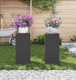 VidaXL Plantenstandaard 2 pcs Zwart 24 x 24 x 55 cm Staal