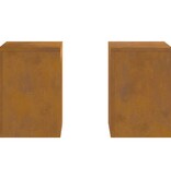 VidaXL Plantenstandaard 2 pcs Roestig 24 x 24 x 35 cm Cortenstaal