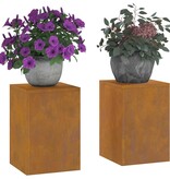 VidaXL Plantenstandaard 2 pcs Roestig 24 x 24 x 35 cm Cortenstaal