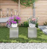 VidaXL Plantenstandaard 2 pcs Zilver 24 x 24 x 35 cm