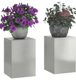 VidaXL Plantenstandaard 2 pcs Zilver 24 x 24 x 35 cm Roestvrij staal
