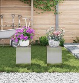 VidaXL Plantenstandaard 2 pcs Zilver 24 x 24 x 35 cm Roestvrij staal