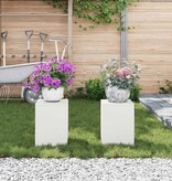 VidaXL Plantenstandaard 2 pcs Wit 24 x 24 x 35 cm Staal