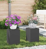 VidaXL Plantenstandaard 2 pcs Zwart 24 x 24 x 35 cm Staal