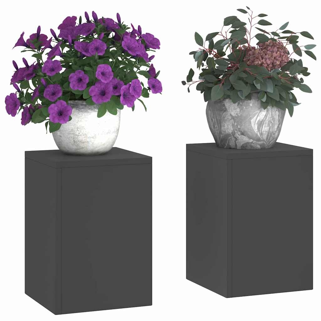VidaXL Plantenstandaard 2 pcs Zwart 24 x 24 x 35 cm Staal