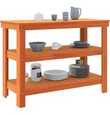 VidaXL Werkbank Wasbruin 110,5 x 50 x 80 cm Massief grenenhout