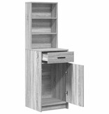 VidaXL Hoge kast met lade Grijs Sonoma 40 x 40,5 x 135 cm Bewerkt hout