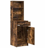 VidaXL Hoge kast Gerookt eiken 40 x 40,5 x 135 cm Bewerkt hout