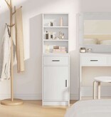 VidaXL Hoge kast met lade Wit 40 x 40,5 x 135 cm Bewerkt hout