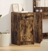 VidaXL Dressoir met lade Gerookt eiken 40 x 40,5 x 75 cm Bewerkt hout