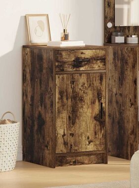 VidaXL Dressoir met lade Gerookt eiken 40 x 40,5 x 75 cm Bewerkt hout