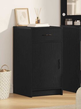 VidaXL Dressoir met lade Zwart eiken 40 x 40,5 x 75 cm Bewerkt hout