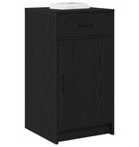 VidaXL Dressoir met lade Zwart eiken 40 x 40,5 x 75 cm Bewerkt hout