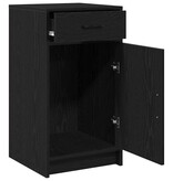 VidaXL Dressoir met lade Zwart eiken 40 x 40,5 x 75 cm Bewerkt hout