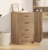 VidaXL Dressoir artisanaal eikenkleurig 40 x 41 x 75 cm Bewerkt hout