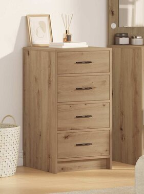 VidaXL Dressoir artisanaal eikenkleurig 40 x 41 x 75 cm Bewerkt hout