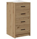 VidaXL Dressoir artisanaal eikenkleurig 40 x 41 x 75 cm Bewerkt hout