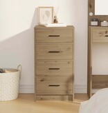 VidaXL Dressoir artisanaal eikenkleurig 40 x 41 x 75 cm Bewerkt hout