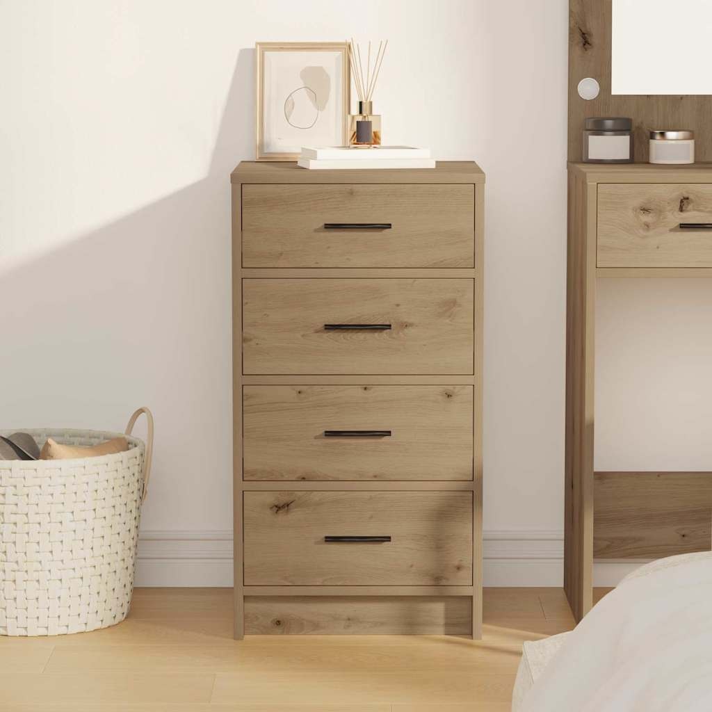 VidaXL Dressoir artisanaal eikenkleurig 40 x 41 x 75 cm Bewerkt hout