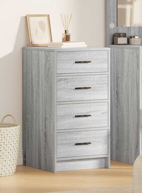 VidaXL Dressoir met lade Grijs sonoma 40 x 41 x 75 cm Bewerkt hout