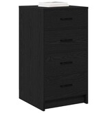 VidaXL Dressoir met lade Zwart eiken 40 x 41 x 75 cm Bewerkt hout
