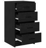 VidaXL Dressoir met lade Zwart eiken 40 x 41 x 75 cm Bewerkt hout