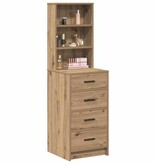 VidaXL Highboard artisanaal eikenkleurig 40 x 41 x 135 cm Bewerkt hout