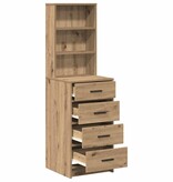 VidaXL Highboard artisanaal eikenkleurig 40 x 41 x 135 cm Bewerkt hout