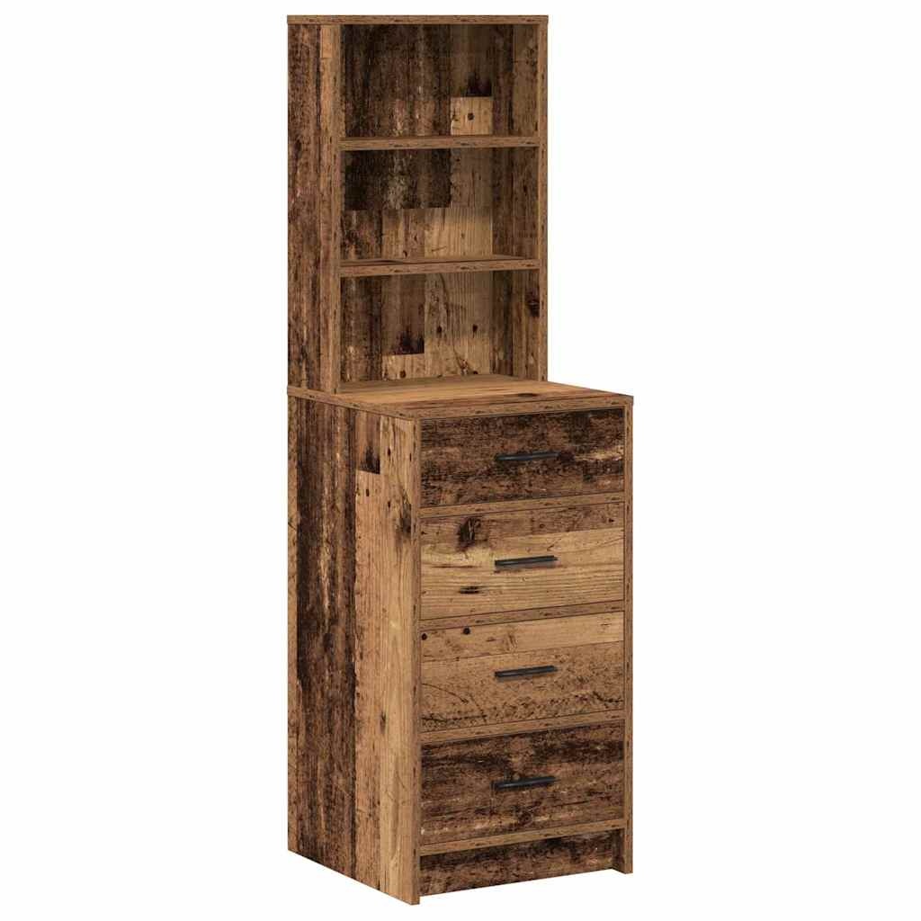 VidaXL Highboard met lade Oud hout 40 x 41 x 135 cm Bewerkt hout