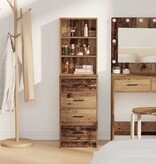 VidaXL Highboard met lade Oud hout 40 x 41 x 135 cm Bewerkt hout