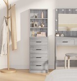 VidaXL Highboard met lade Grijs sonoma 40 x 41 x 135 cm Bewerkt hout