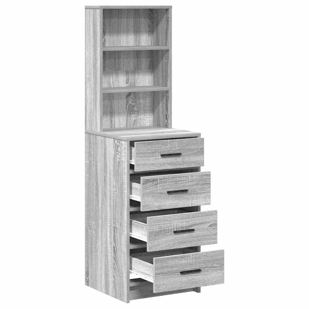 VidaXL Highboard met lade Grijs sonoma 40 x 41 x 135 cm Bewerkt hout